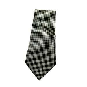 Bergamo New York Silk Checkered Black and Gold Necktie Tie